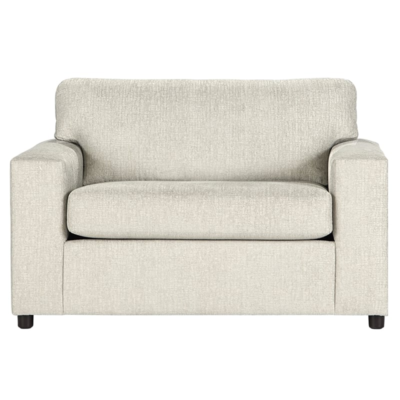 New Classic Furniture Kylo Polyester Fabric Cuddle Chair in Chiffon Natural