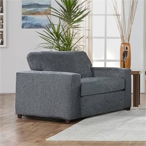 New Classic Furniture Kylo Polyester Fabric Cuddle Chair in Ash Gray