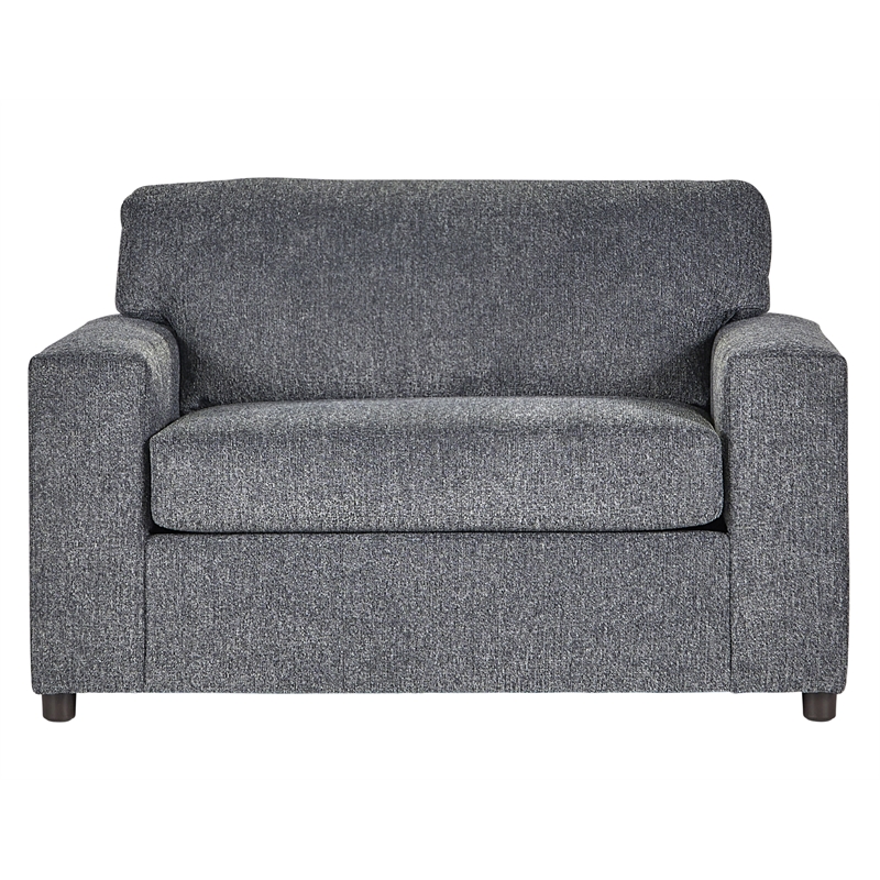 New Classic Furniture Kylo Polyester Fabric Cuddle Chair in Ash Gray