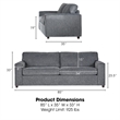 New Classic Furniture Kylo Polyester Fabric 3-Seater Sofa in Ash Gray