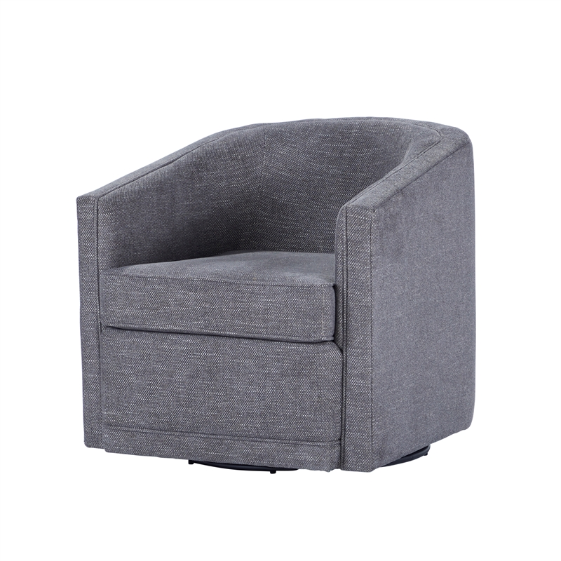 New Classic Furniture Poppy Polyester Fabric Swivel Chair in Dark Gray