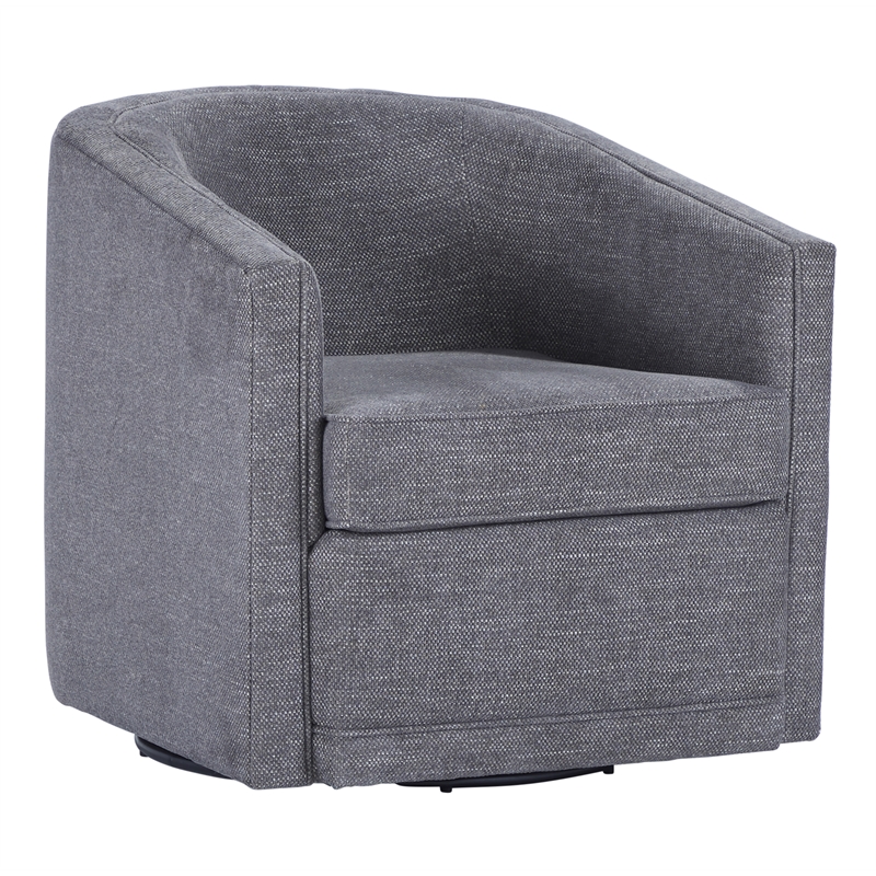 New Classic Furniture Poppy Polyester Fabric Swivel Chair in Dark Gray