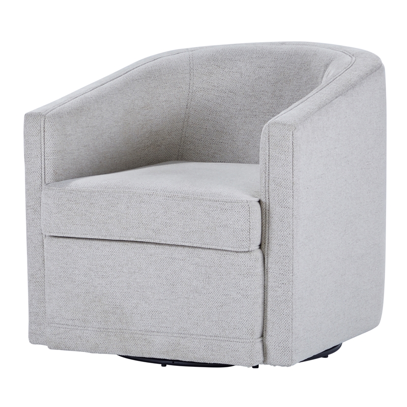 New Classic Furniture Poppy Polyester Fabric Swivel Chair in Light Gray