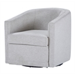 New Classic Furniture Poppy Polyester Fabric Swivel Chair in Light Gray