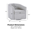 New Classic Furniture Poppy Polyester Fabric Swivel Chair in Light Gray
