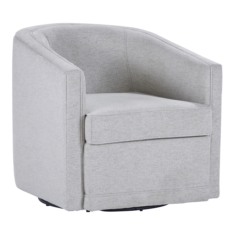 New Classic Furniture Poppy Polyester Fabric Swivel Chair in Light Gray