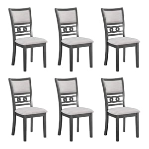 New Classic Furniture Gia Solid Wood Dining Chair in Gray (Set of 6)