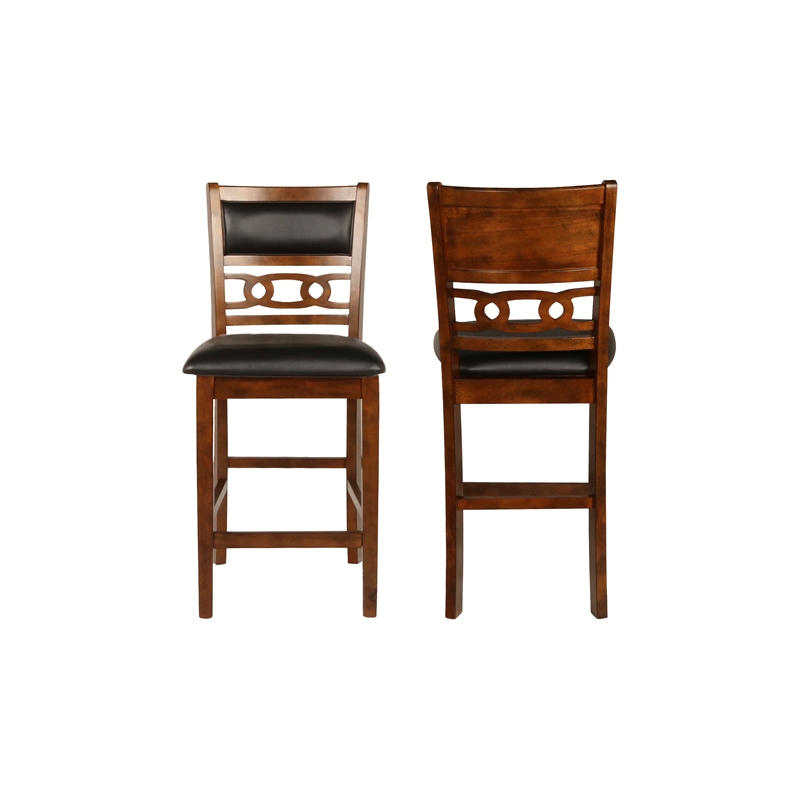 New Classic Furniture Gia Solid Wood Counter Chair in Brown (Set of 6)