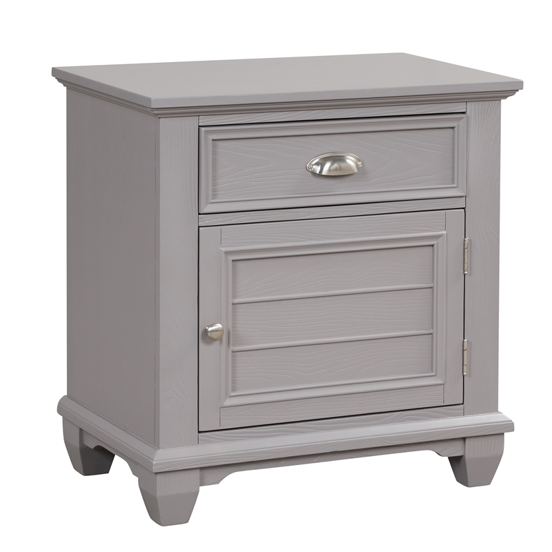 New Classic Furniture Jamestown Solid Wood 1-Drawer Nightstand in Gray
