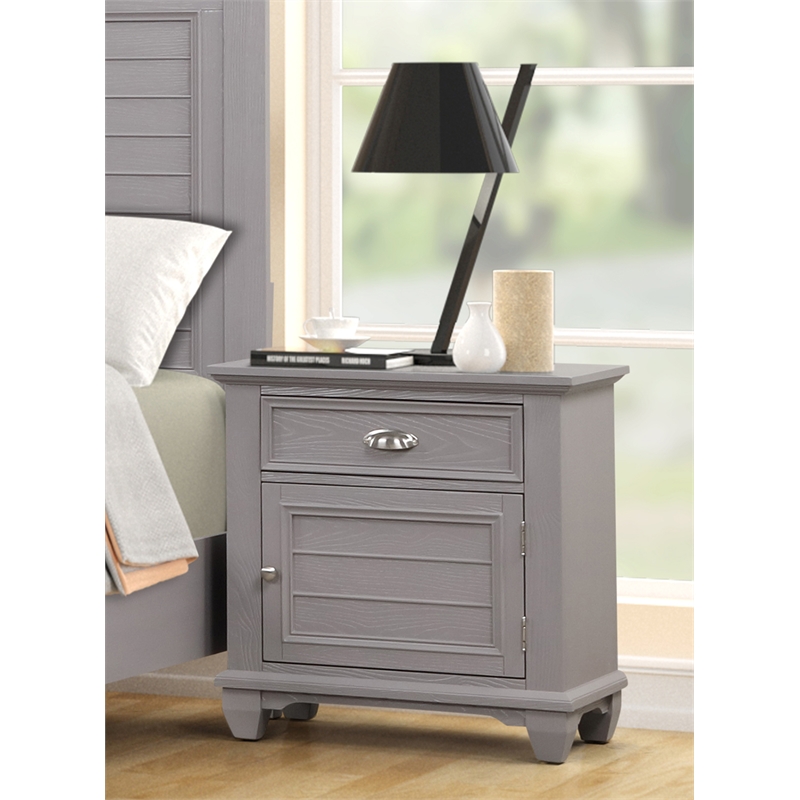 New Classic Furniture Jamestown Solid Wood 1-Drawer Nightstand in Gray
