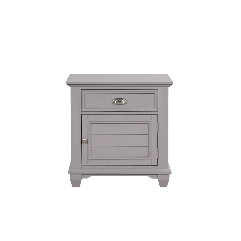 New Classic Furniture Jamestown Solid Wood 1-Drawer Nightstand in Gray