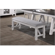 New Classic Furniture Maisie Polyester Fabric & Wood Dining Bench in White