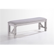 New Classic Furniture Maisie Polyester Fabric & Wood Dining Bench in White