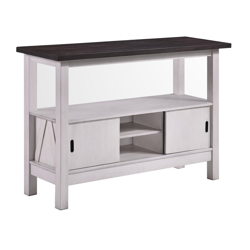 New Classic Furniture Maisie Solid Wood Buffet & Sideboard Server in Brown/White