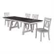 New Classic Furniture Maisie 5-Piece Solid Wood Dining  Table Set in Brown