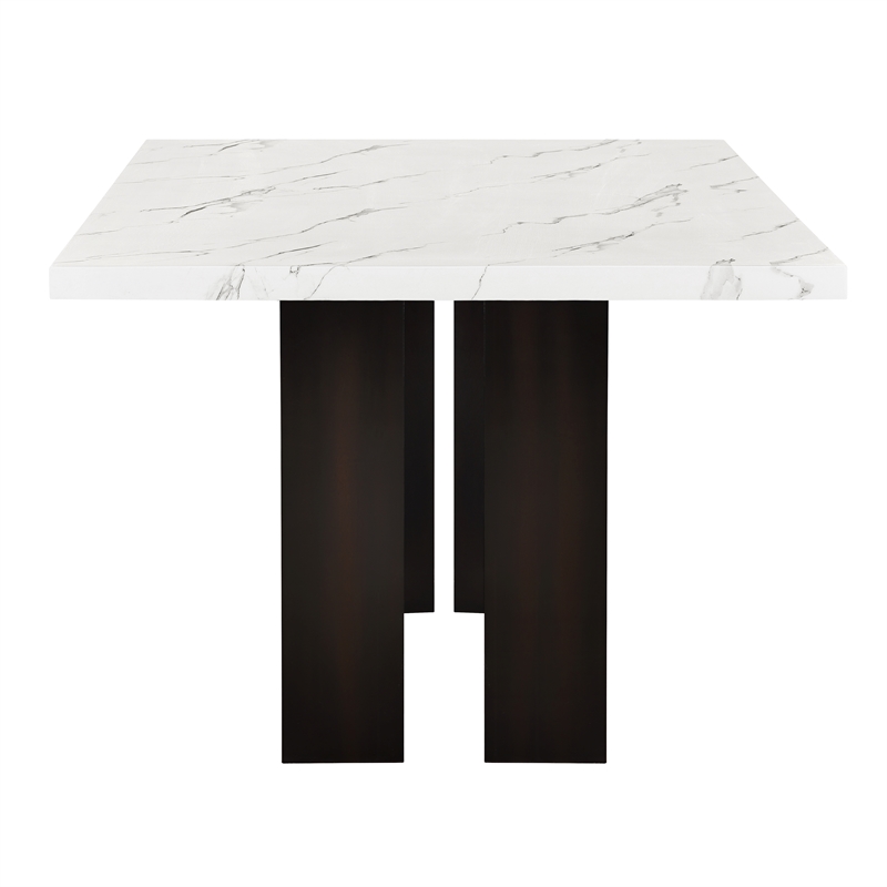 New Classic Furniture Faust 5-Piece Solid Wood Dining Table Set in Gray