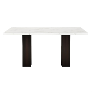 New Classic Furniture Faust Solid Wood Adjustable Dining Table in Black & White