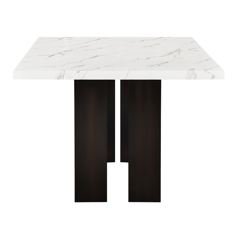 New Classic Furniture Faust Solid Wood Adjustable Dining Table in Black & White