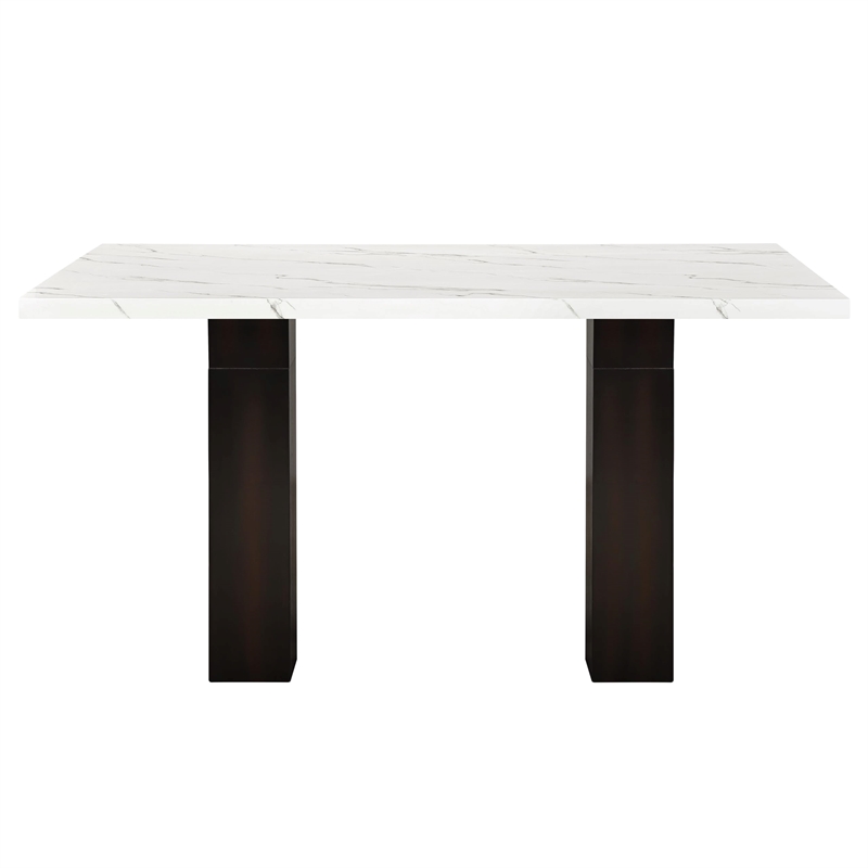 New Classic Furniture Faust Solid Wood Adjustable Dining Table in Black & White