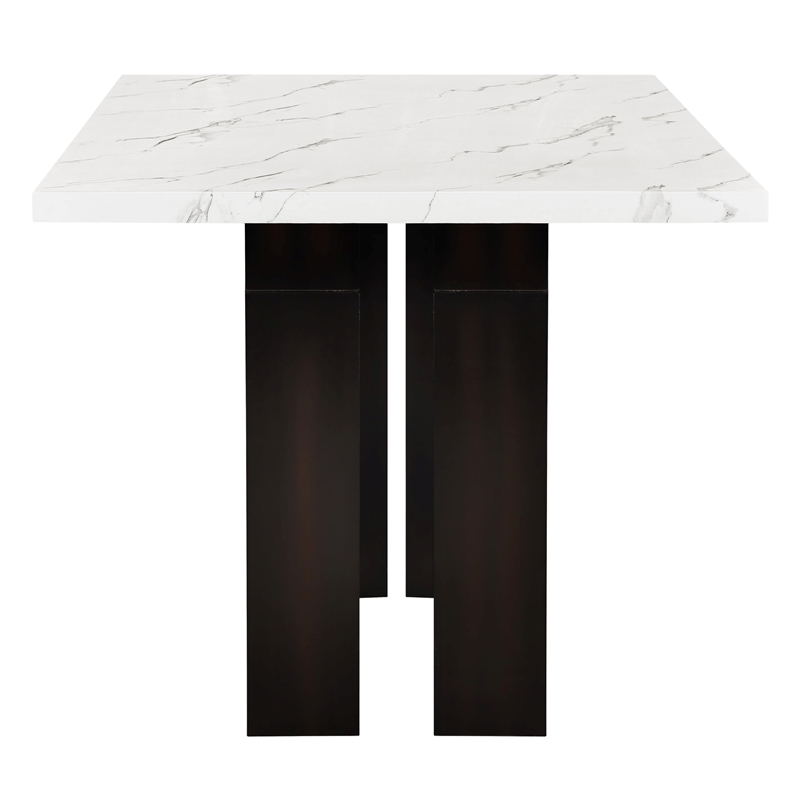 New Classic Furniture Faust Solid Wood Adjustable Dining Table in Black & White