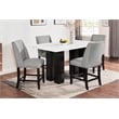 New Classic Furniture Faust 5-Piece Wood Counter Table Set with 4 Chairs in Gray