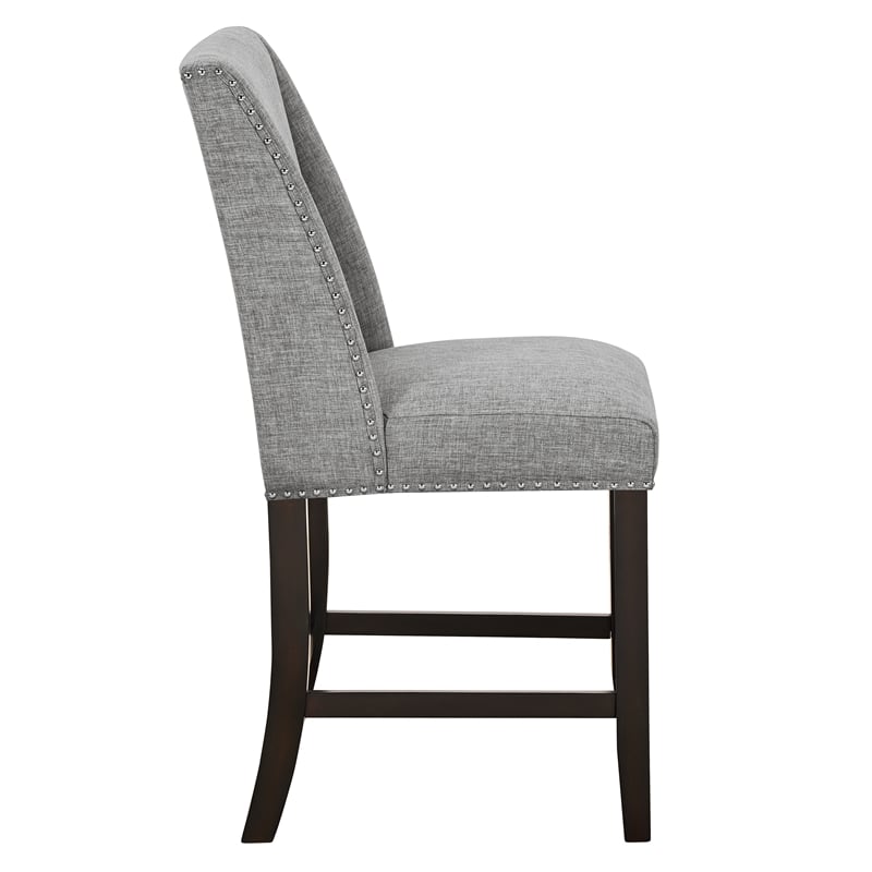 New Classic Furniture Faust 5-Piece Wood Counter Table Set with 4 Chairs in Gray