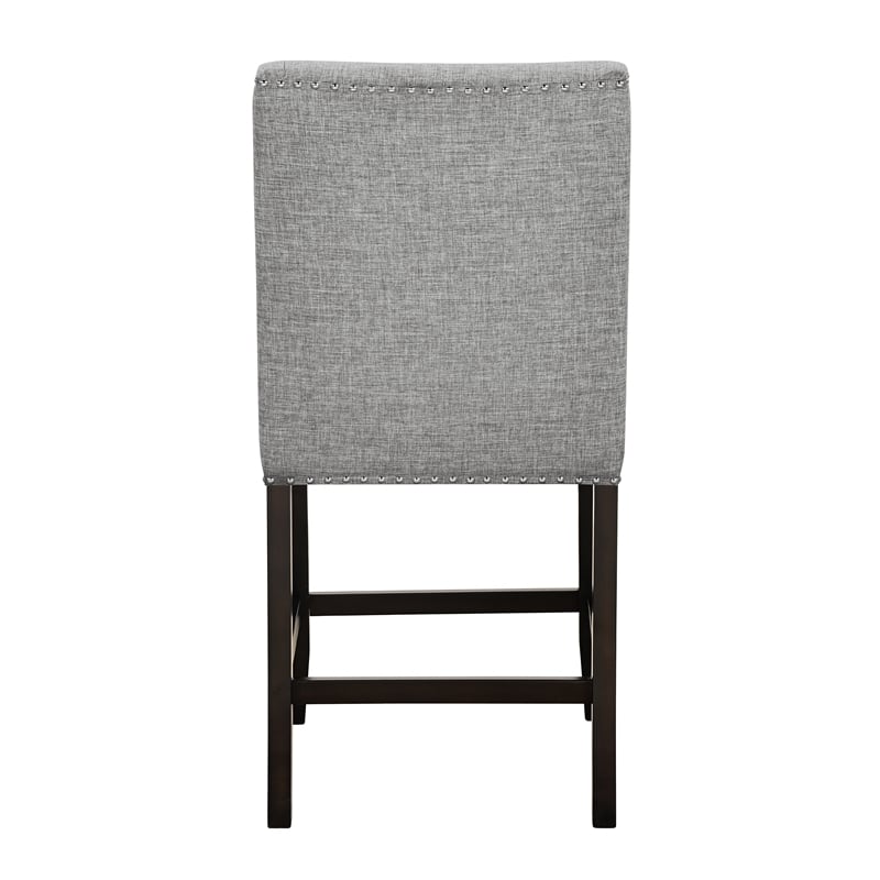 New Classic Furniture Faust 5-Piece Wood Counter Table Set with 4 Chairs in Gray