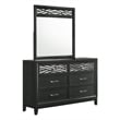 New Classic Furniture Obsidian Solid Wood 6-Drawers Dresser with Mirror in Black