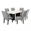 New Classic Furniture Faust 7-Piece Solid Wood Dining Table Set in Gray