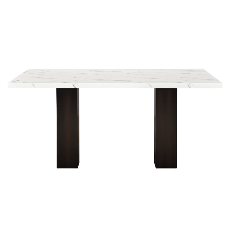 New Classic Furniture Faust 7-Piece Solid Wood Dining Table Set in Gray