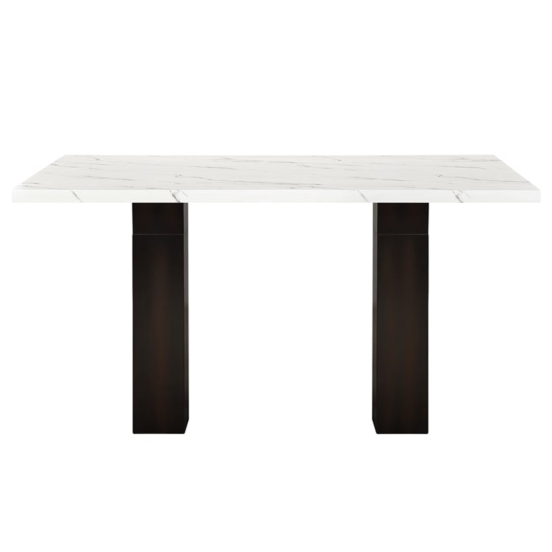 New Classic Furniture Faust 7-Piece Solid Wood Dining Table Set in Gray