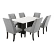 New Classic Furniture Faust 7-Piece Solid Wood Dining Table Set in Gray