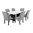 New Classic Furniture Faust 7-Piece Wood Counter Table Set with 6 Chairs in Gray
