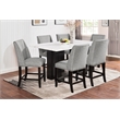 New Classic Furniture Faust 7-Piece Wood Counter Table Set with 6 Chairs in Gray
