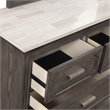 New Classic Furniture Lisbon Solid Wood 7-Drawers Dresser with Mirror in Gray