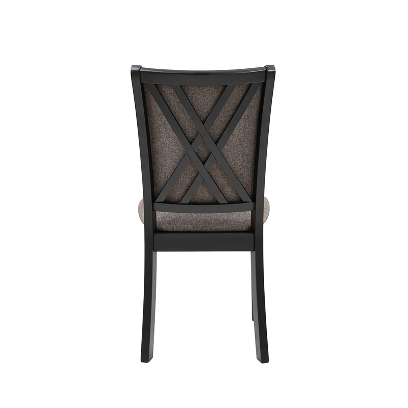 New Classic Furniture Potomac 5-Piece Round Solid Wood Dining Set in Brown/Black