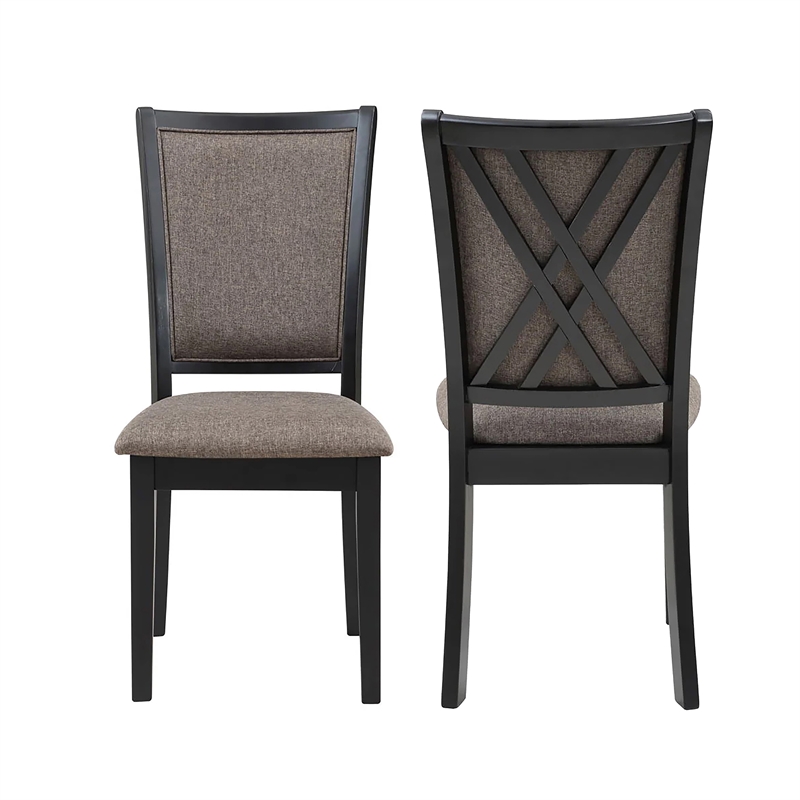 New Classic Furniture Potomac 5-Piece Round Solid Wood Dining Set in Brown/Black