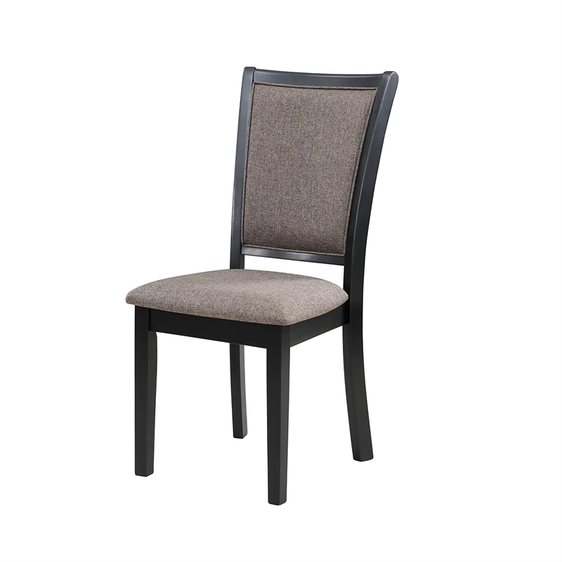 New Classic Furniture Potomac 5-Piece Round Solid Wood Dining Set in Brown/Black