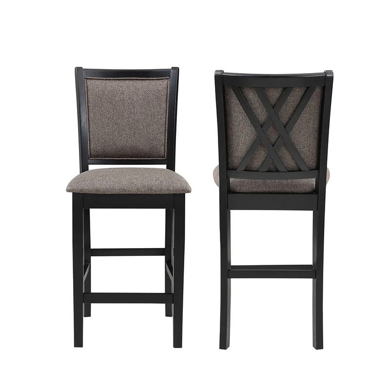 New Classic Furniture Potomac 5-Piece Solid Wood Counter Dining Set Brown/Black