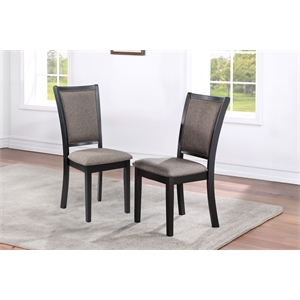 New Classic Furniture Potomac Solid Wood Dining Chair in Black (Set of 2)