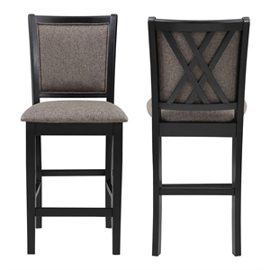 New Classic Furniture Potomac Solid Wood Counter Chair in Black (Set of 2)