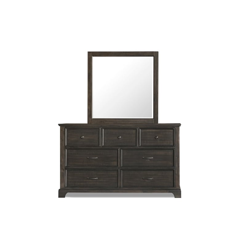 New Classic Furniture Stafford County Solid Wood 7-Drawer Dresser in Walnut