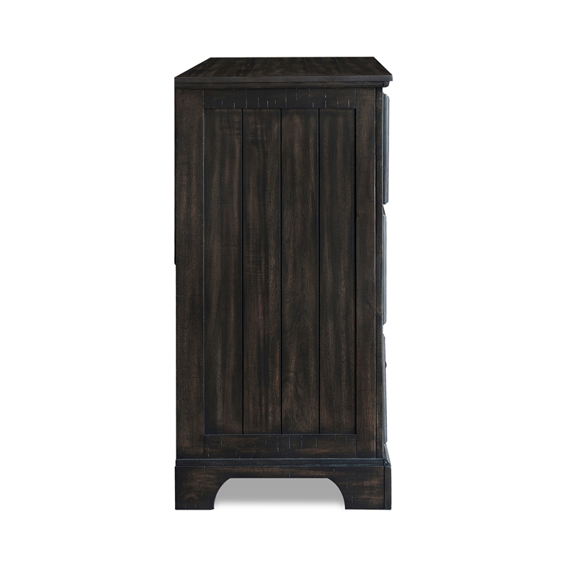 New Classic Furniture Stafford County Solid Wood 7-Drawer Dresser in Walnut