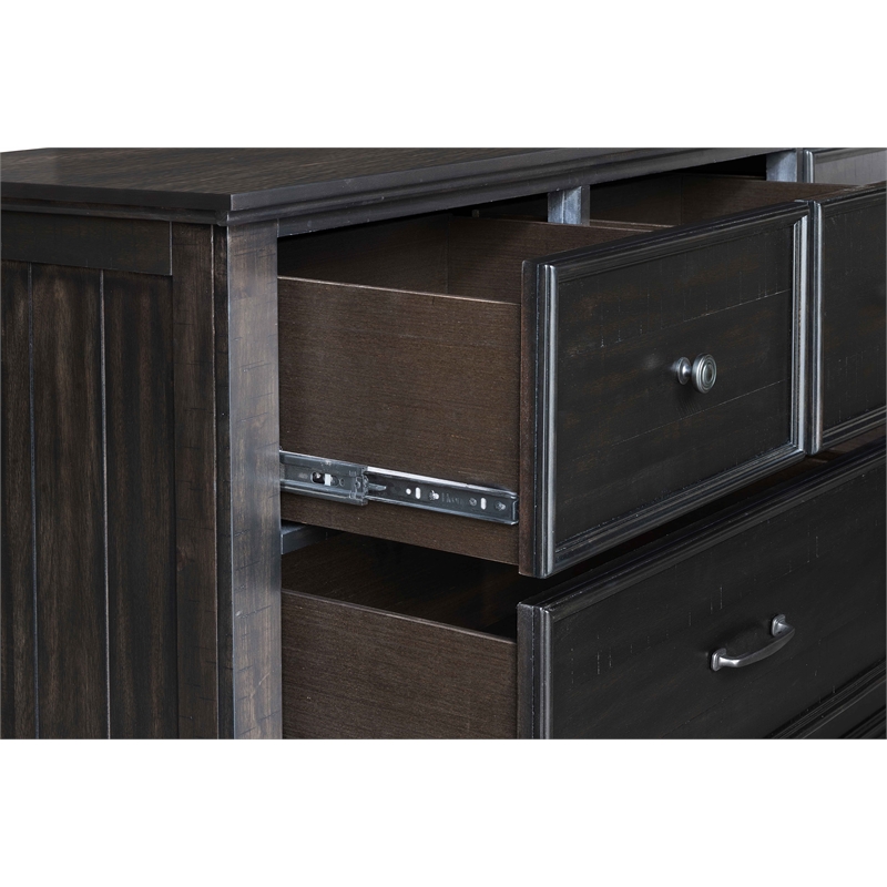 New Classic Furniture Stafford County Solid Wood 7-Drawer Dresser in Walnut