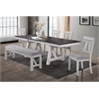 New Classic Furniture Maisie 6-Piece Solid Wood Dining Table Set in Brown