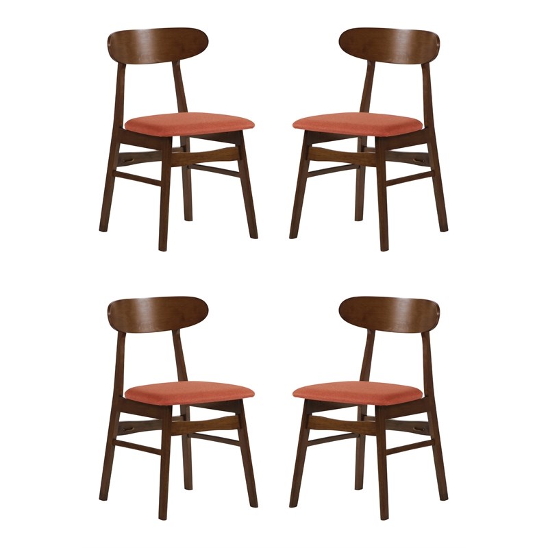 New Classic Furniture Morocco Wood Dining Chair in Orange (Set of 4)