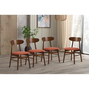 New Classic Furniture Morocco Wood Dining Chair in Orange (Set of 4)