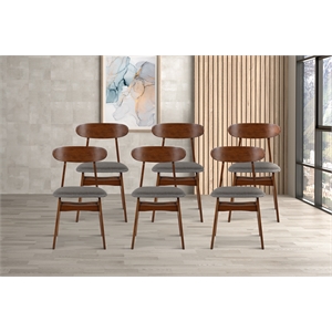 New Classic Furniture Morocco Wood Dining Chair in Dark Gray (Set of 6)