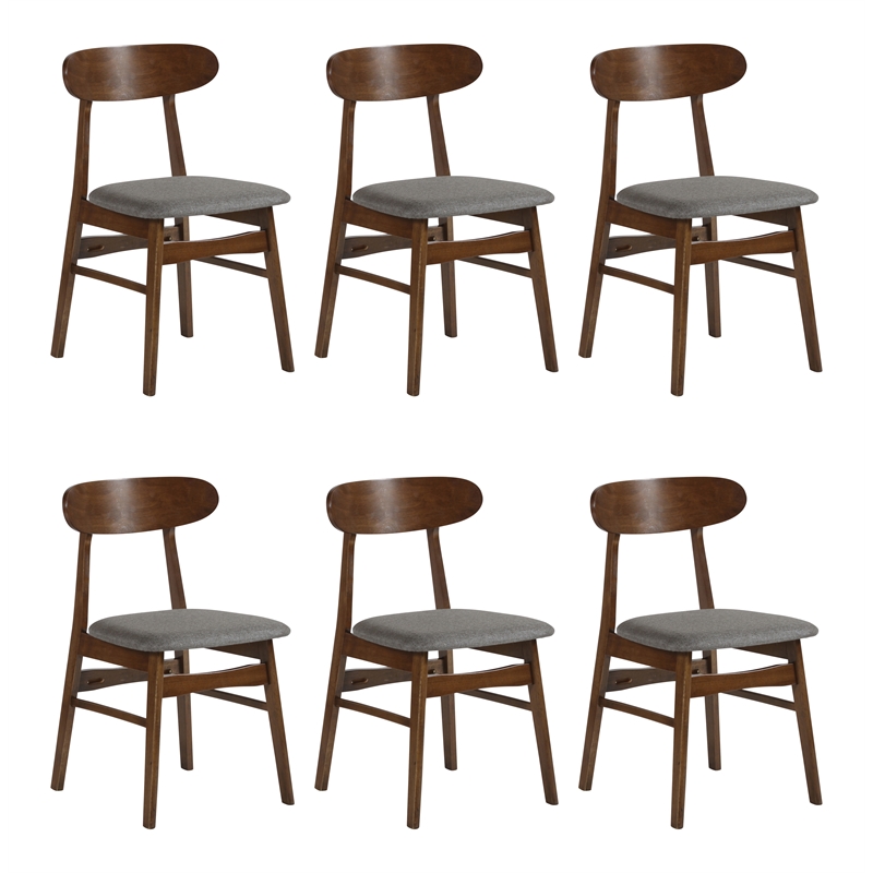 New Classic Furniture Morocco Wood Dining Chair in Dark Gray (Set of 6)