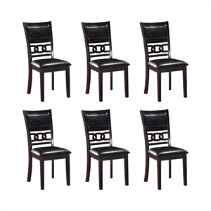New Classic Furniture Gia Wood Dining Chairs in Ebony/Black (Set of 6)
